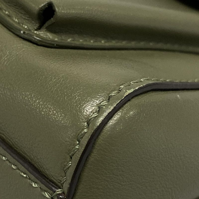 Fendi Handbag Mini Peekaboo Pocket 8bn311 Khaki Leather