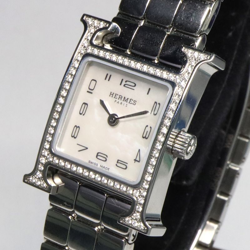 Hermes H Watch Mini 21 mm (0.83in) Hh1.131 SS Ashie Bracelet White
