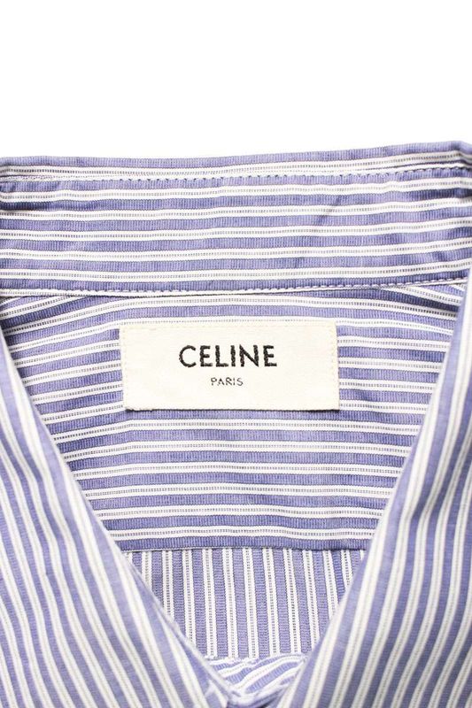 Celine 24AW 2c982467x.05bi Triomphe Loose Stripe Long Sleeve Shirt Men 38
