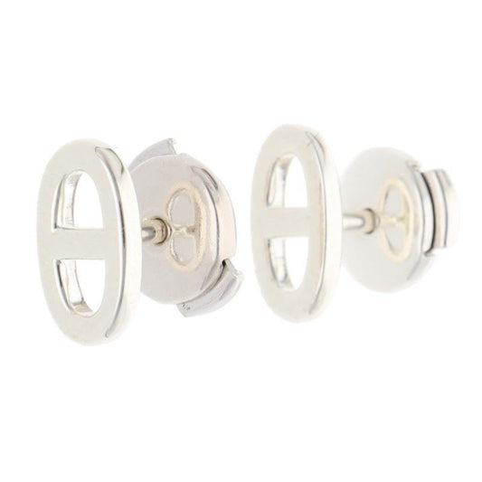 Hermes Chaine D'ancre TPM Silver Earrings