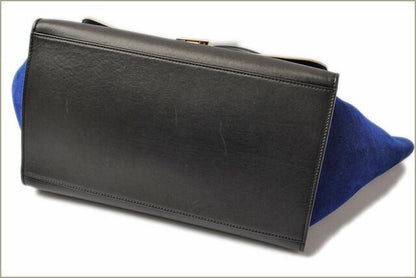 Celine Handbag Shoulder Bag Celine Trapeze 169543 Sand Beige Blue Black 2-way