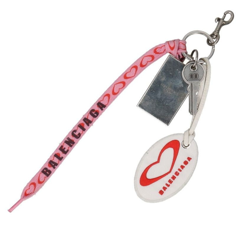 Balenciaga Sure Smooth Butterfly Charm Silver Keychain