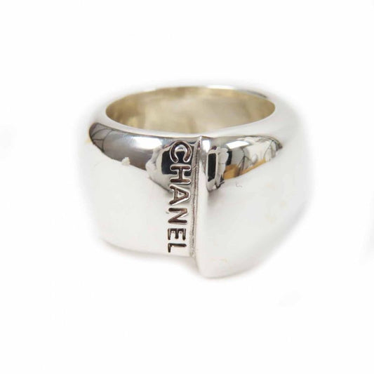 CHANEL Large Logo Ring / Ring Accessories Sv925 Silver Size 11 Weight 19.5g