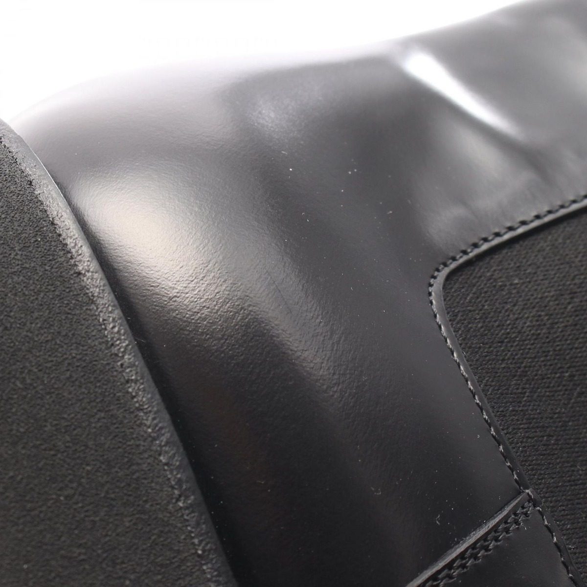 Prada Brushed Leather Chelsea Boots — view 9
