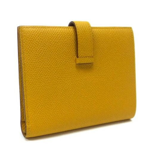 Hermes Bearn Compact Wallet Epsom Joan Ambre Silver — view 2