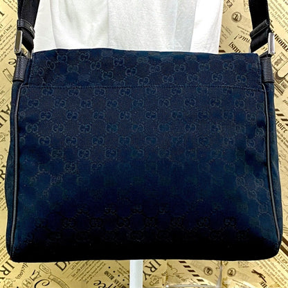 Gucci Shoulder Bag Crossbody Black GG Canvas Formal — view 2