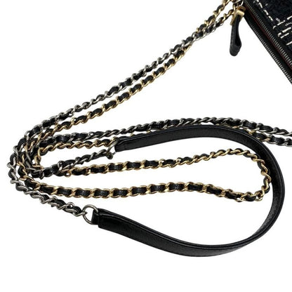 Chanel Shoulder Bag Gabrielle Deux Chain Wallet A94505 Tweed Leather Coco Mark