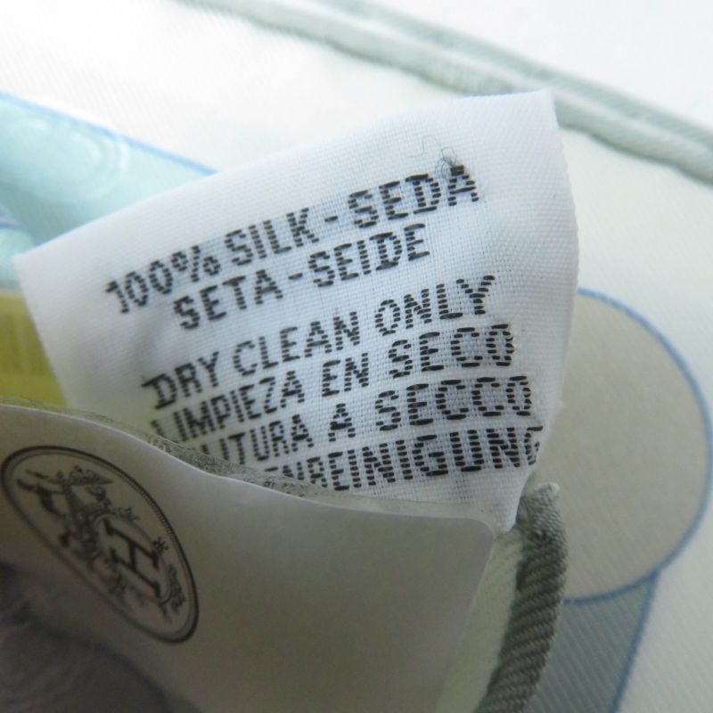 Hermes 25SS Gavroche Lady Gault Silk Veil Amand White Beige Scarf With Box Made