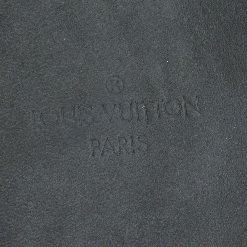 Louis Vuitton Sheepskin Fly Front Suede Leather Stencil Collar Coat Gray 46