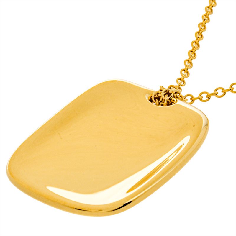 Tiffany & Co Tiffany & Co Square Plate Necklace 18K Yellow Gold 86g Yellow Gold