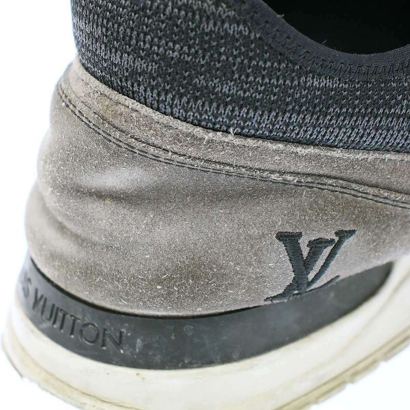 Louis Vuitton Runway Line Suede Switched Sneakers Gray Silver 8 1 2