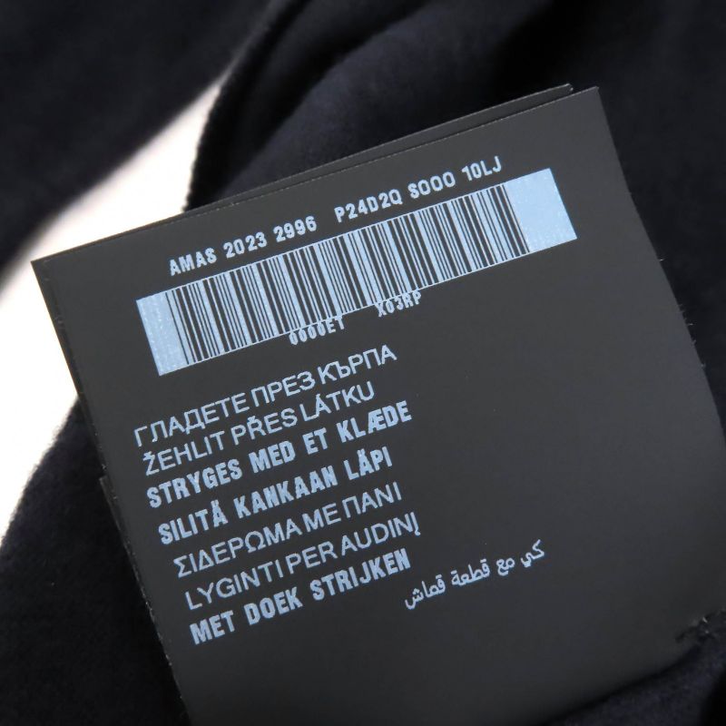 Prada 2023 P24d2q 100% Cashmere Crewneck Short Sleeve Knit Sweater Navy 36 Made