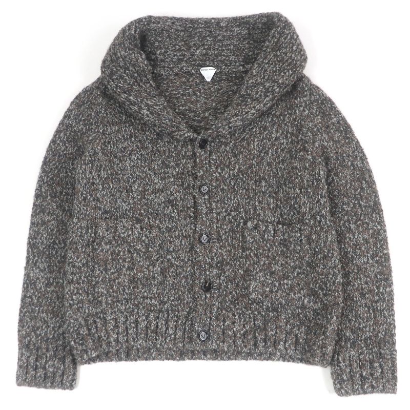Bottega Veneta 23AW 761631 Alpaca-blend Shawl Collar Knit Cardigan Brownish M