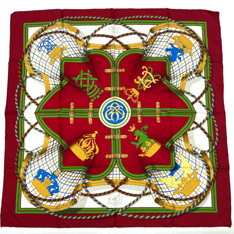 Hermes Carre 90 Grande Tenue Horse Ceremonial Dress Multicolor