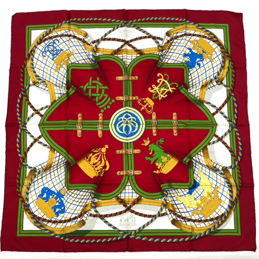 Hermes Carre 90 Grande Tenue Horse Ceremonial Dress Multicolor