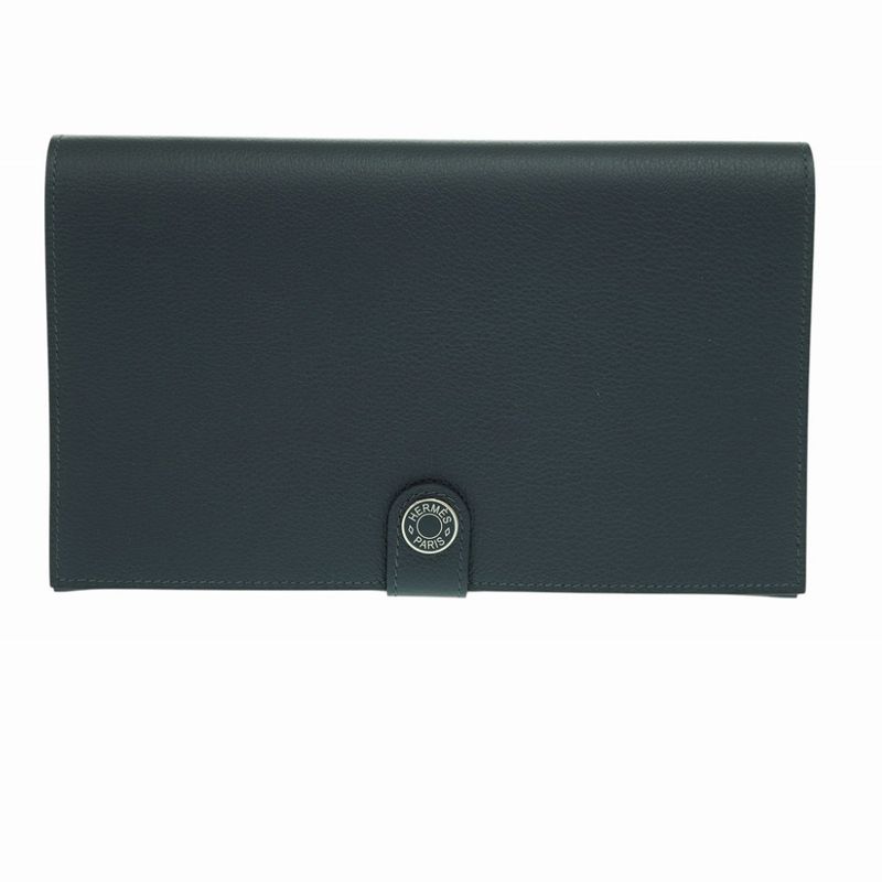 Hermes RMS Tutanman Evercolor Blue Nuit Stamped B (2023) Long Wallet 0912hermes