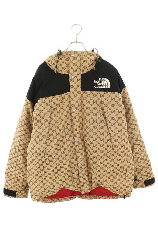 Gucci X The North Face 21AW 670769 Z8apw Logo Embroidered GG Canvas Hooded Down