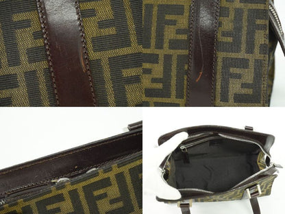 Authentic Fendi Zucca Handbag Canvas Brown Zucca Bag Pre-owned [follow-up