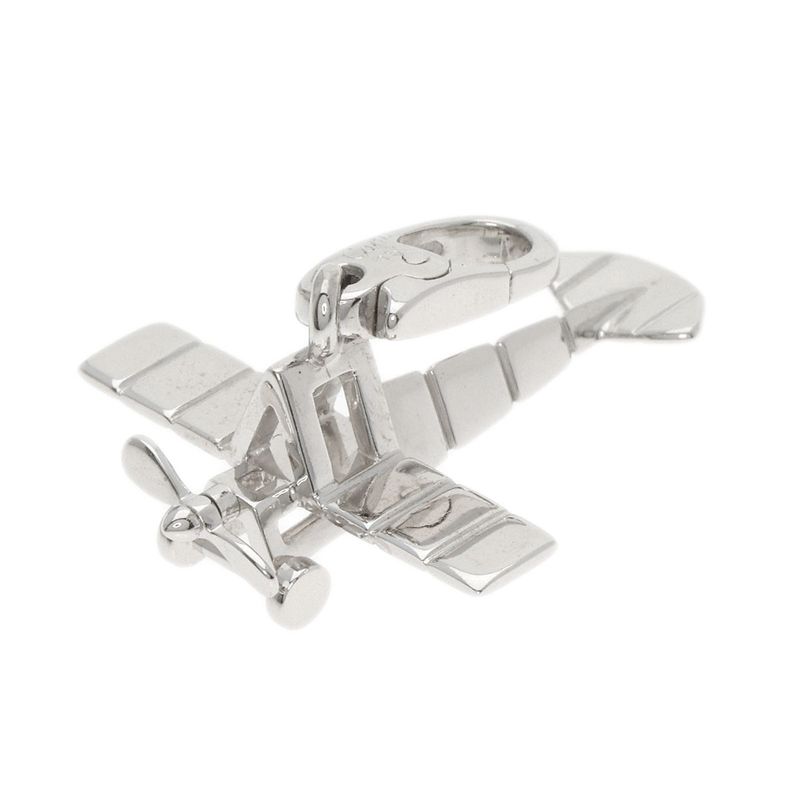 Cartier Airplane Charm Pendant Top 18K White Gold Ladies