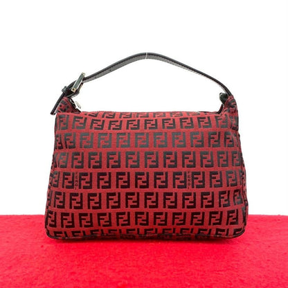 Fendi FF Logo Pattern Canvas Leather Handbag Mini Tote