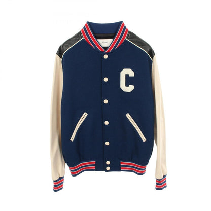 Celine Stadium Jean Classic Teddy Jacket Wool Leather