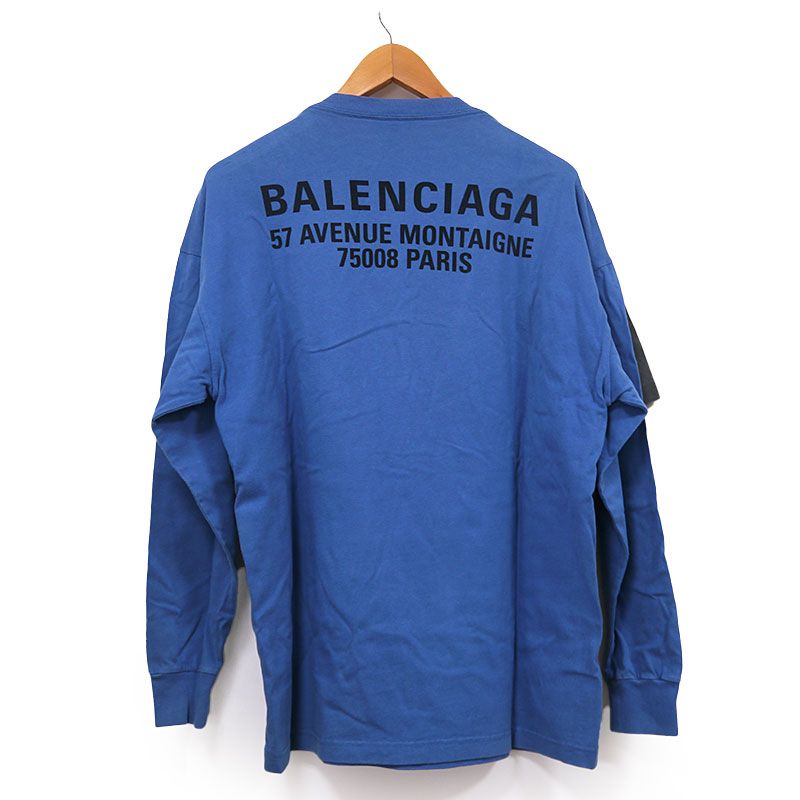Balenciaga Docking T-shirt 518237 Long T XS Gray And Blue