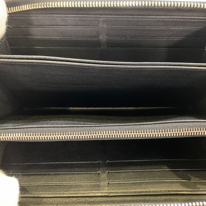 2829 Louis Vuitton Zippy Wallet Long Wallet M61867 Calf Leather Black Silver