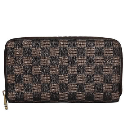 Louis Vuitton Damier Ebène N60003 Round Zipper Long Wallet Unisex