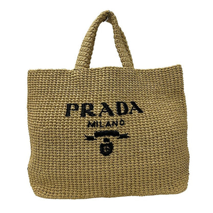 Prada Tote Raffia Natural Yellow