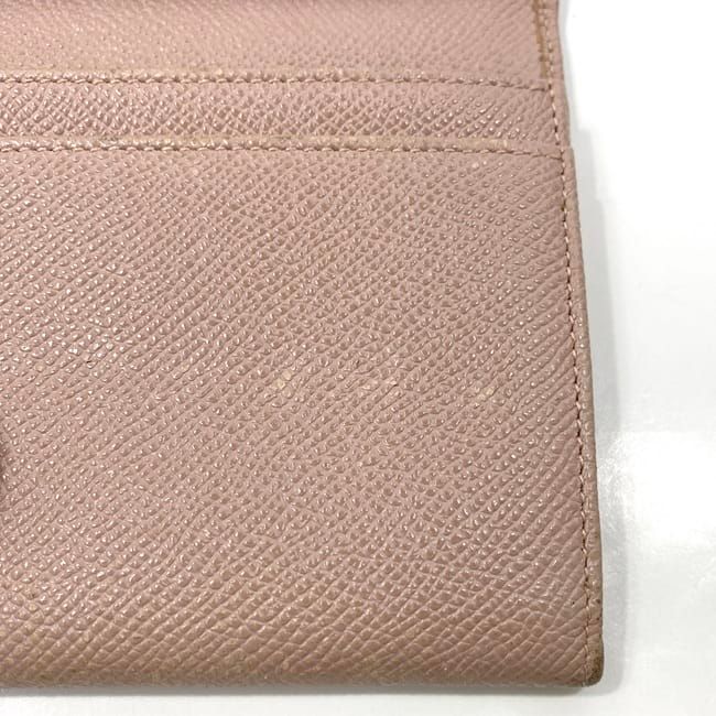 Bulgari Bifold Long Wallet Pink Beige Bvlgari Clip Leather