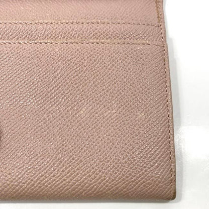 Bulgari Bifold Long Wallet Pink Beige Bvlgari Clip Leather