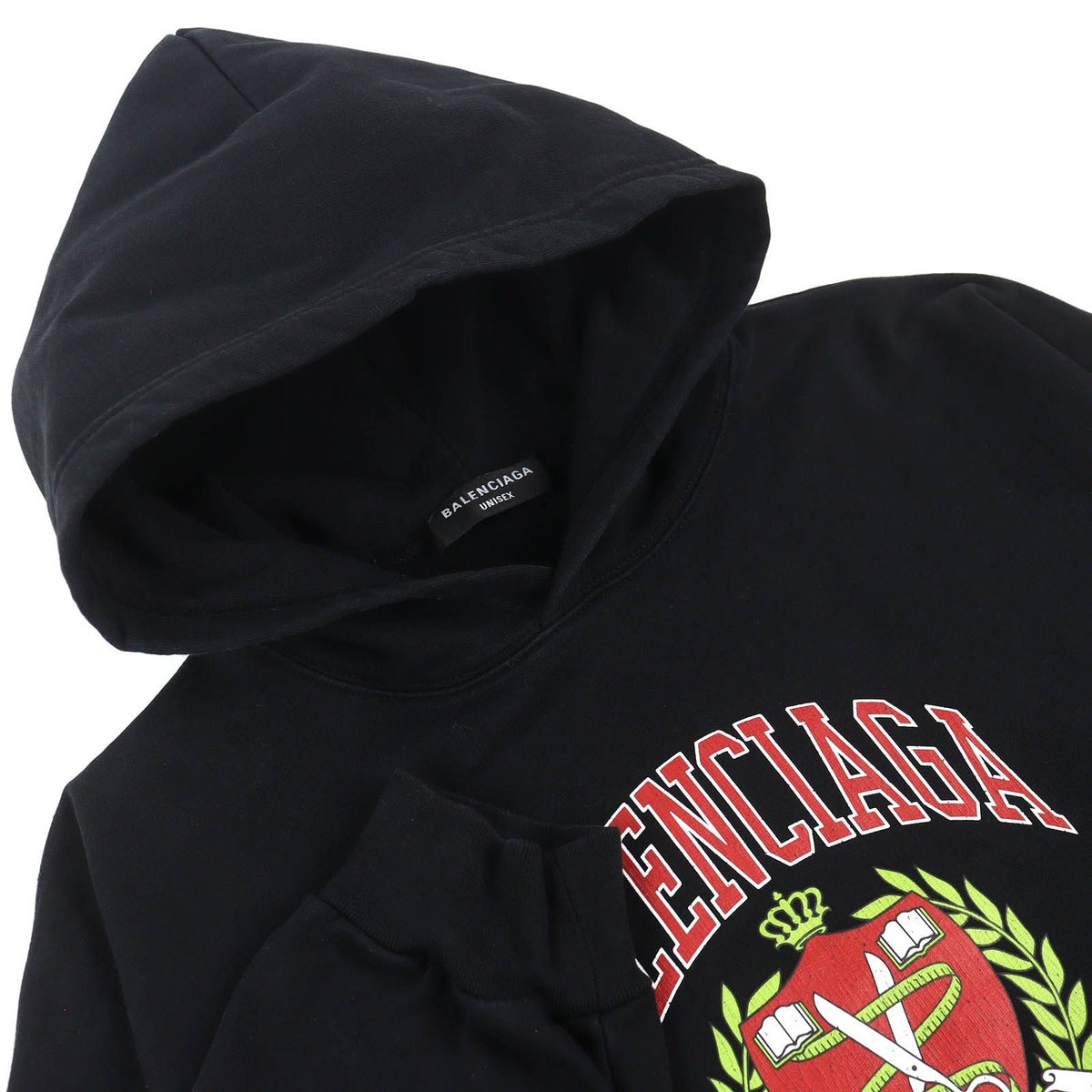 Balenciaga Cotton Distressed Carre Gig Logo Print Hoodie — view 3