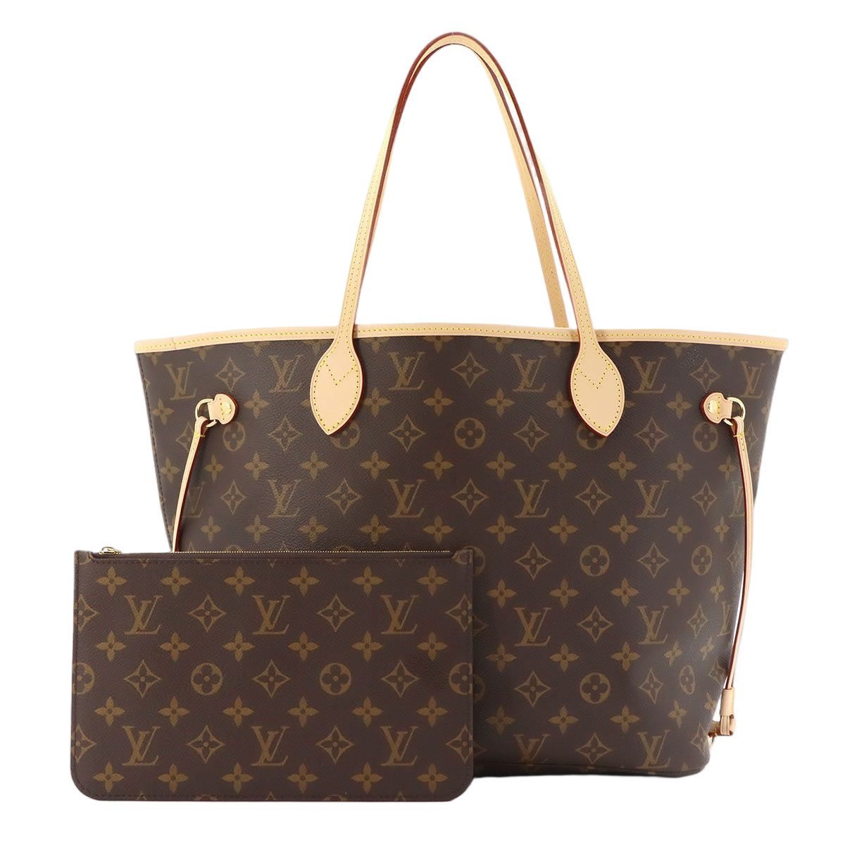 Louis Vuitton Monogram Neverfull MM Tote Brown Rose Beige