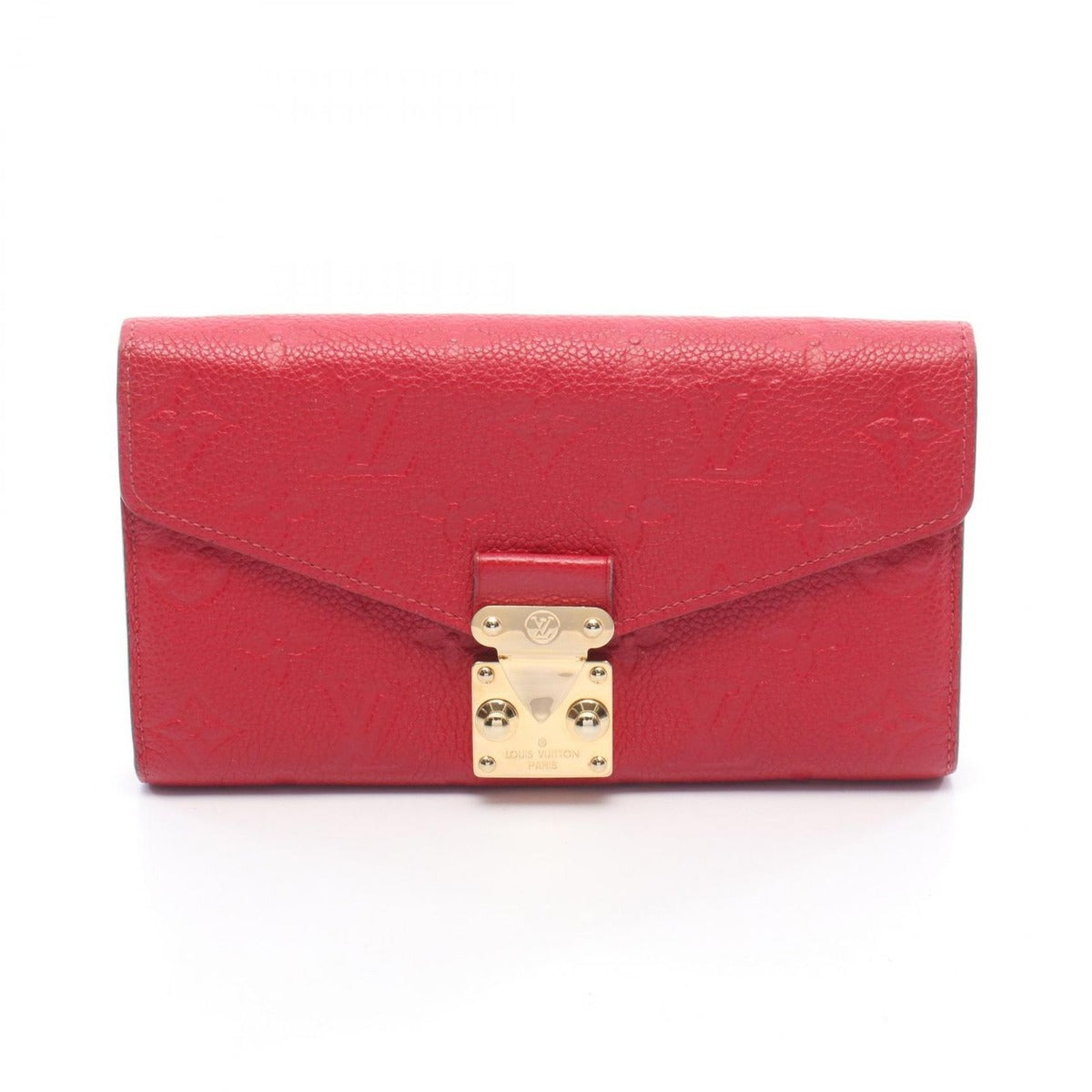 Louis Vuitton Bifold Wallet Portefeuille Metis Scarlet Leather Handbag Red
