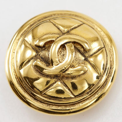 Chanel Coco Mark Matelasse Vintage Gold Plated Ladies 31g Earrings