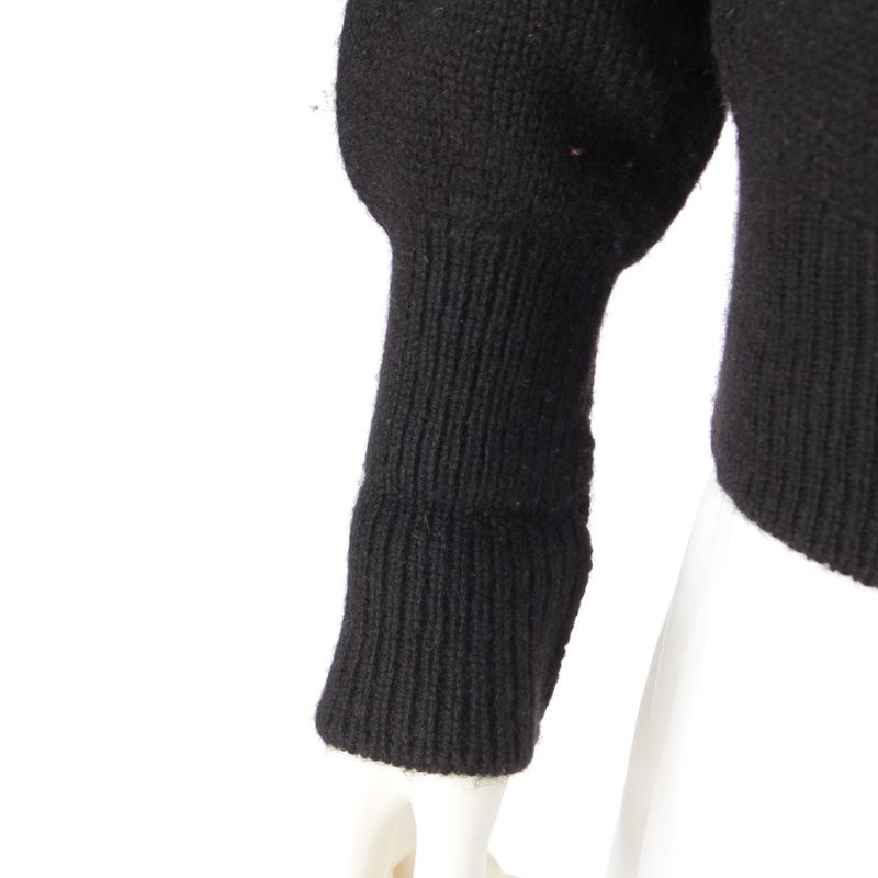 Chanel 96A Cashmere Back Logo Deca Coco Mark High Neck Knit Sweater Top