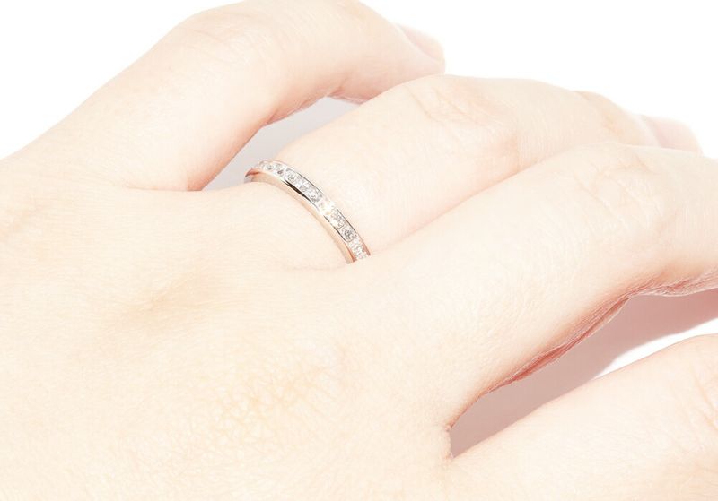 Tiffany & Co Ring Pt950 With 13p Diamonds Half Circle Channel Setting Band Ring