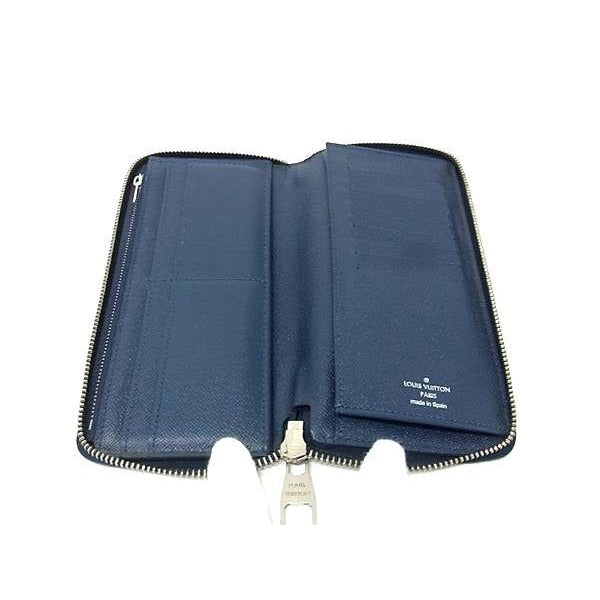 Louis Vuitton Wallet Zippy Vertical Blue Marline Taiga — view 4