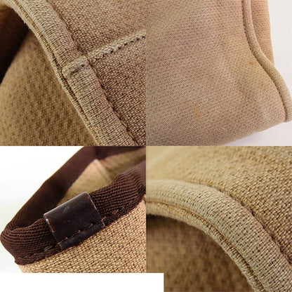 Chanel Deauville MM Beige Brown Silver Canvas Leather Chain Tote Bag — view 6