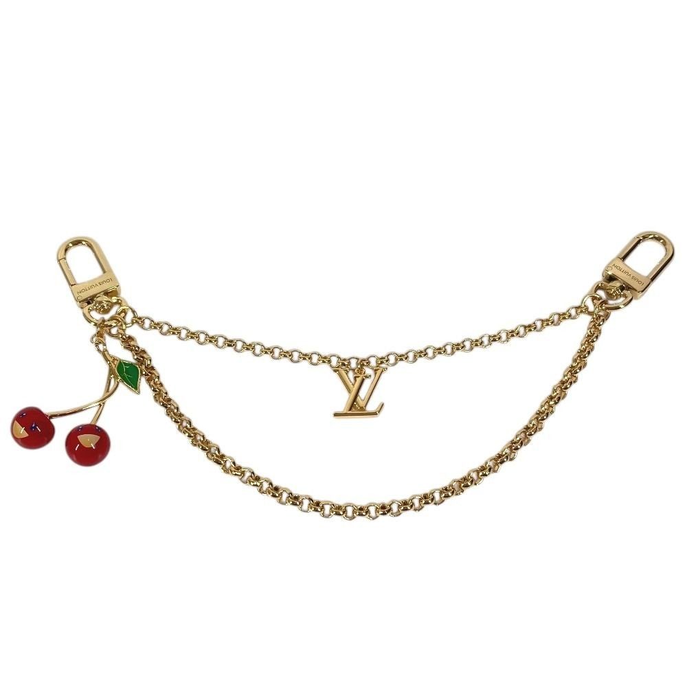 Louis Vuitton Key Holder Bag Chain Cherry Metal Gold