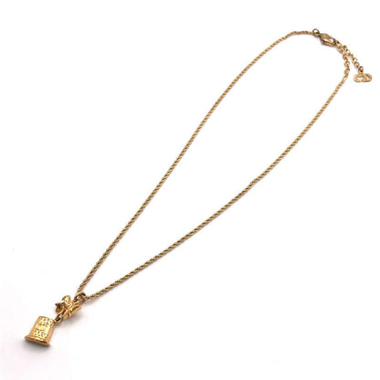 Dior Ribbon Hat Motif Vintage Necklace Gold — view 2