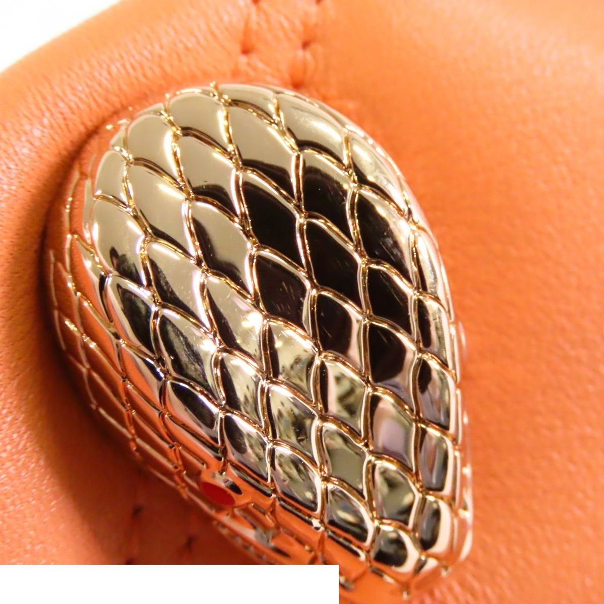 Bvlgari Smartphone Orange Leather Serpenti Cabochon Shoulder Bag — view 6