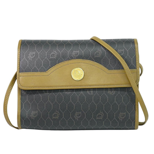 Dior Honeycomb Pattern Shoulder Bag Pochette Black