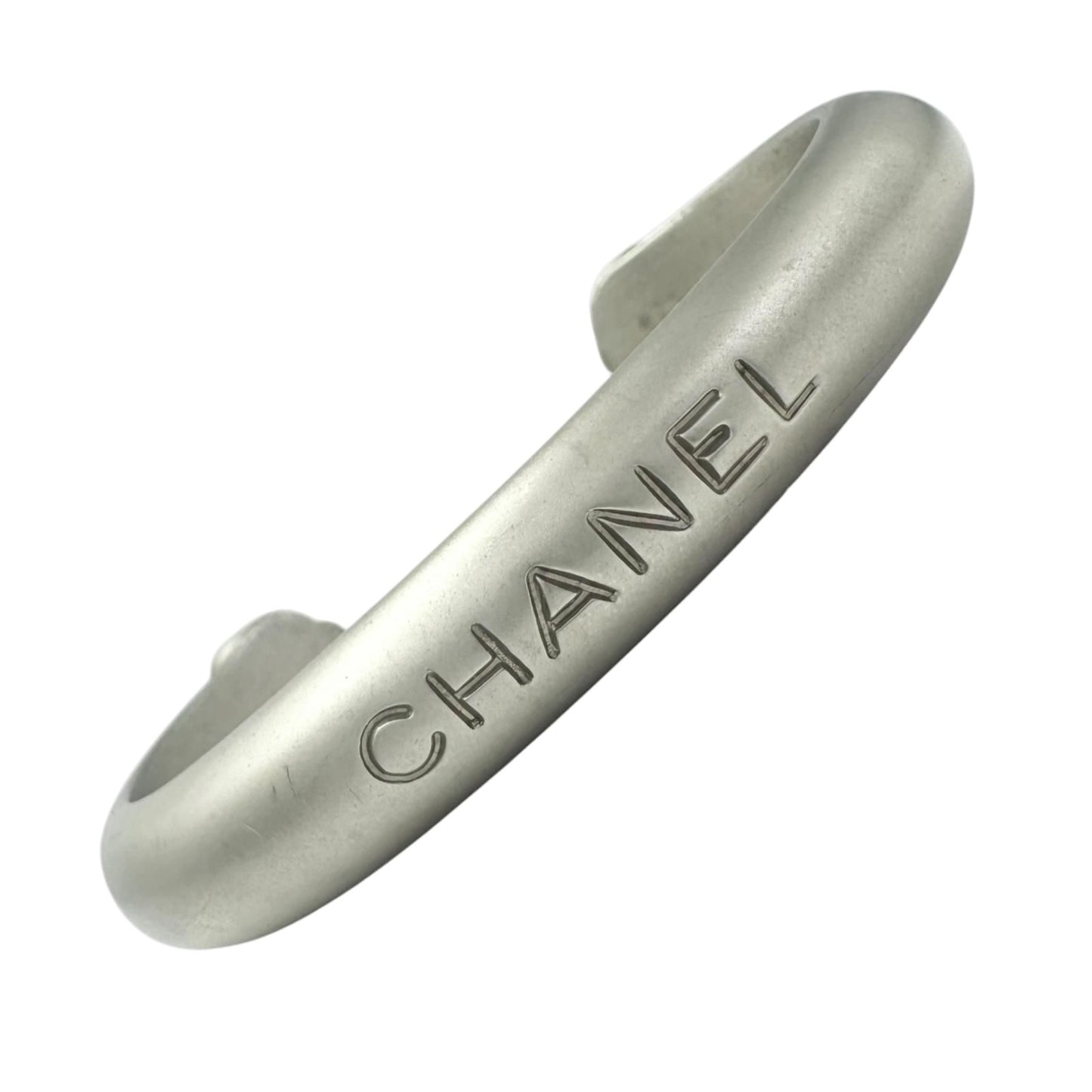 Chanel Lion Motif Silver Bangle Bracelet