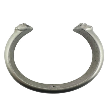Chanel Lion Motif Silver Bangle Bracelet — view 2