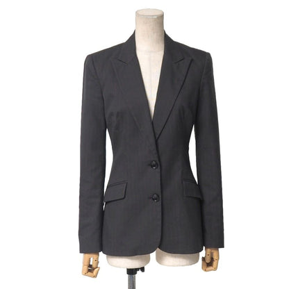 Dolce & Gabbana Tailored Jacket 24 38 Striped Blue Leather Dark Gray X Red Stripe