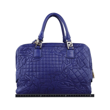 Versace Medusa Demeter Vanity Satchel Blue Leather — view 2