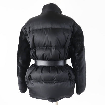Prada 2023 29l805 Re-nylon 2-way Down Vest/down Jacket With Sleeve Sheep Fur