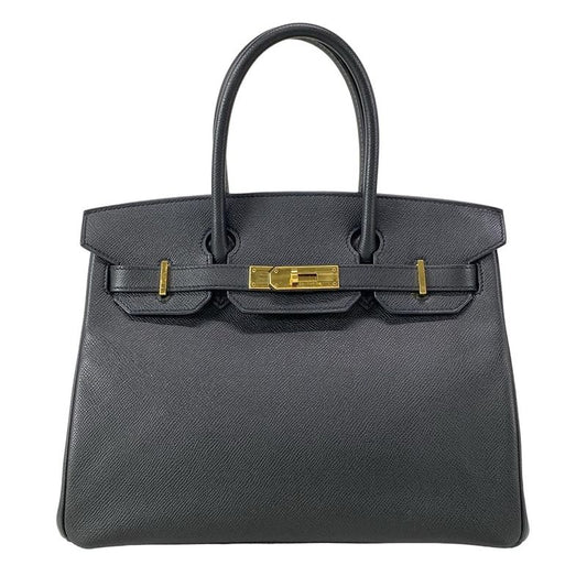 Hermes Handbag Birkin 30 Black Gold Hardware