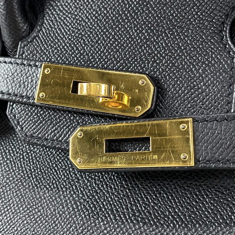Hermes Handbag Birkin 30 Black Gold Hardware